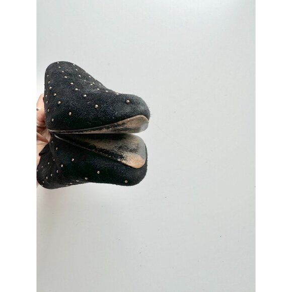 JOIE Aderes Black Suede Leather Studded Pointed Toe Slides Mules Flats, Size 39 - Picture 7 of 15